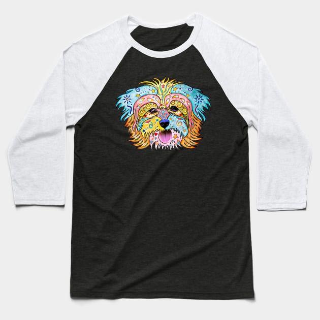 Maltese Baseball T-Shirt by BubbleCloudStudio